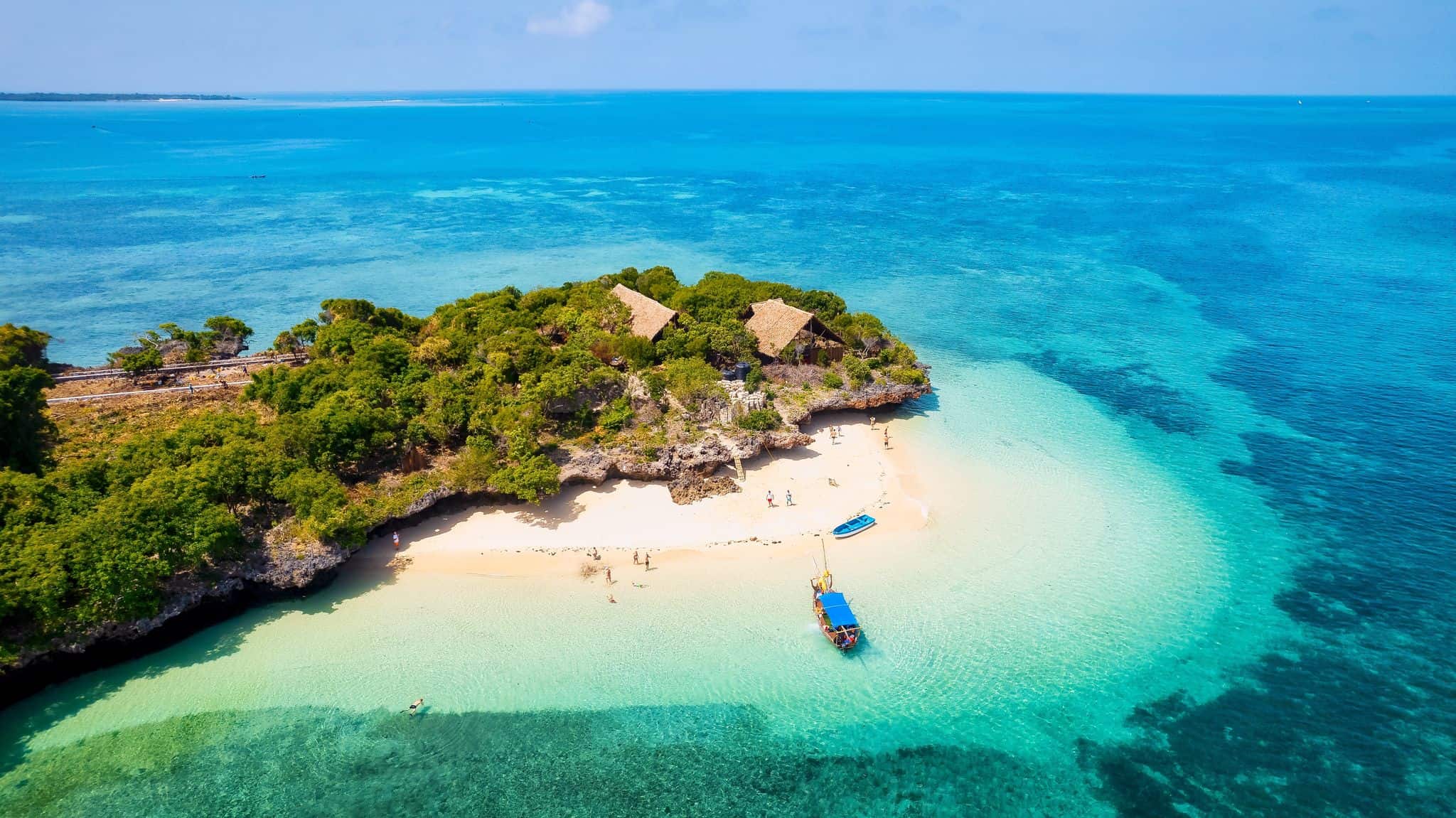  Aerial view of Zanzibar's stunning beach.