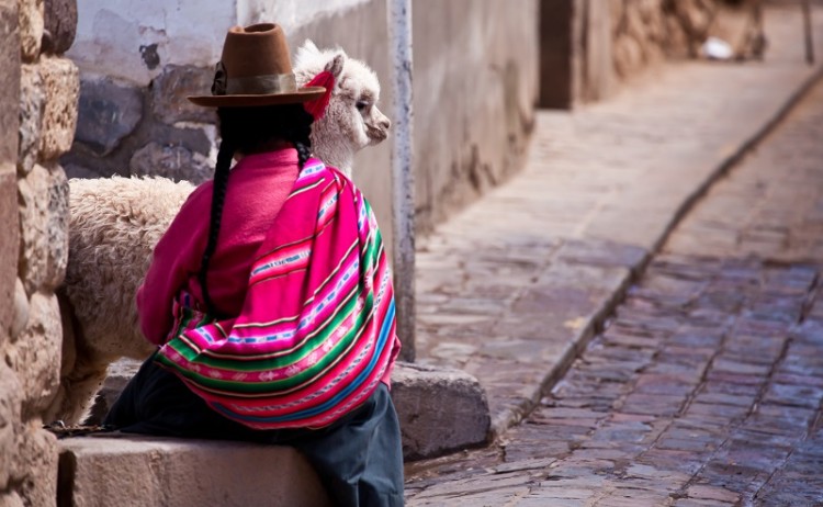 Cusco Woman Llama