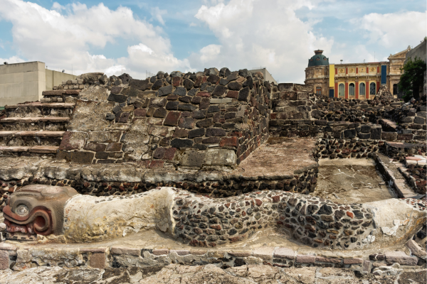 Aztec Ruins of Templo Mayor, in present-day Mexico City