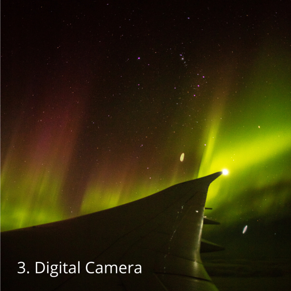 Southern lights captured by digital camera