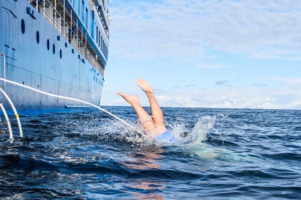 Polar plunge in Antarctica
