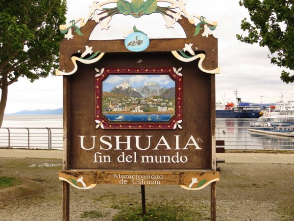 Sign saying End of the World in Ushuaia