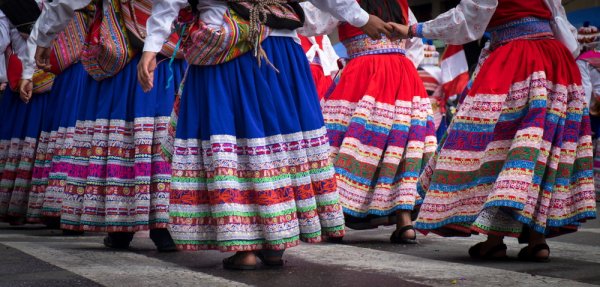 Culture of South America women in carnival dress
