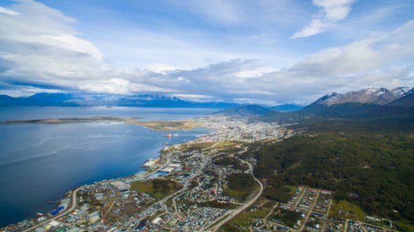 Aerial view of Ushuaia